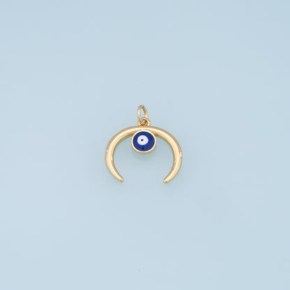 18K Gold Filled Evil Eye Charm Pendant for Jewelry Making