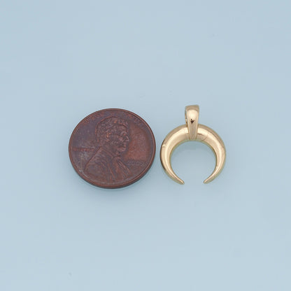 18K Gold Filled Moon Pendant,Moon Charm Bracelet Necklace for DIY Jewelry Making Supply