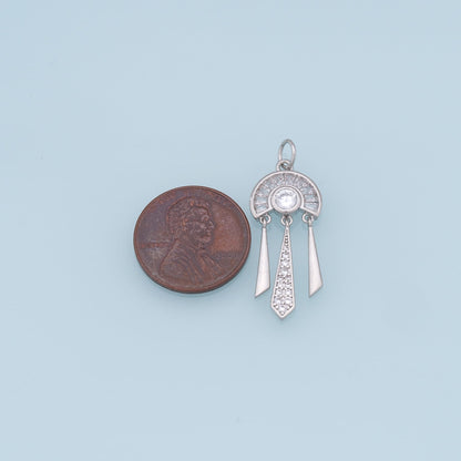 Gold tassel Charms,18K Gold Filled semicircle Pendant,geometry Charm Bracelet Necklace for DIY Jewelry Making Supply