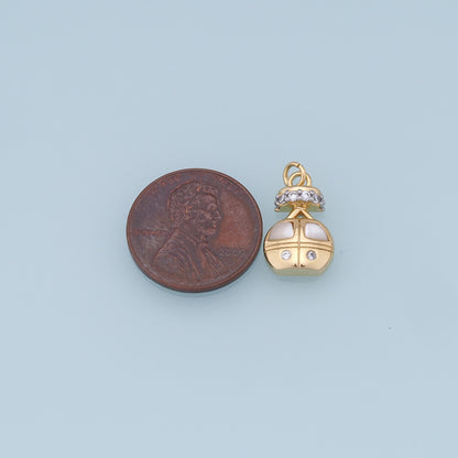 Gold Cable Car Charms,18K Gold Filled CZ Cable Car Pendant,Ski Lift Charm Bracelet Necklace for DIY Jewelry Making Supply