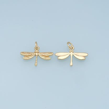 Gold Dragonfly Charms,18K Gold Filled Dragonfly Pendant,Dragonfly Charm Bracelet Necklace for DIY Jewelry Making Supply