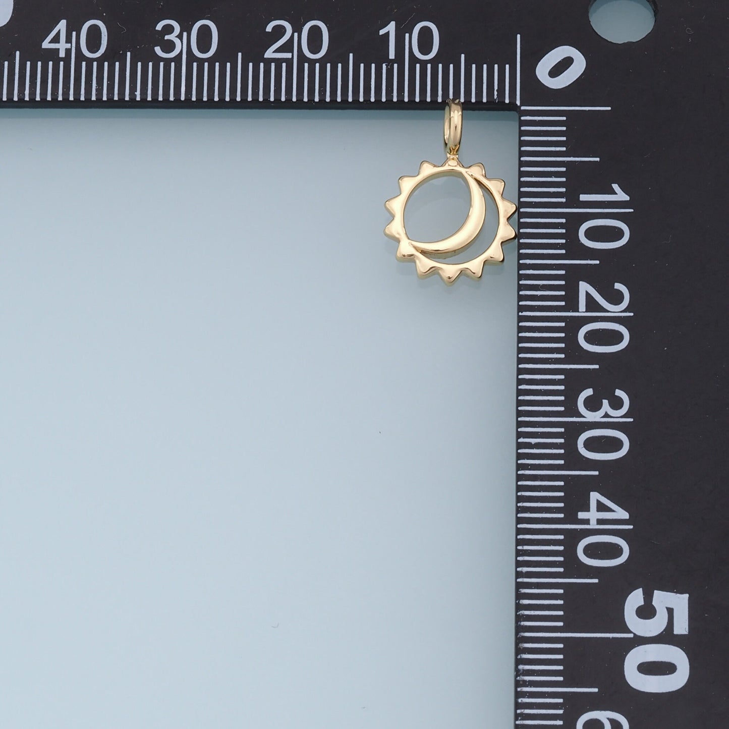 Gold Moon Sun Charms,18K Gold Filled Sun Pendant,Celestial Charm Bracelet Necklace for DIY Jewelry Making Supply