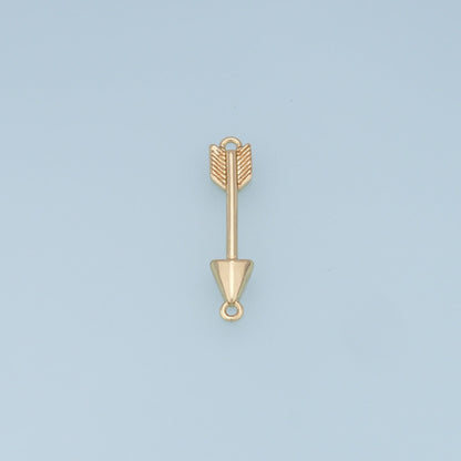 Gold Arrow Charms,18K Gold Filled Arrow Pendant,Arrow Charm Bracelet Necklace for DIY Jewelry Making Supply