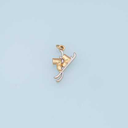 Ski Shoes with Silver Skates Charms,18K Gold Filled Ski Shoes Pendant,Skates Charm Bracelet Necklace for DIY Jewelry Making Supply
