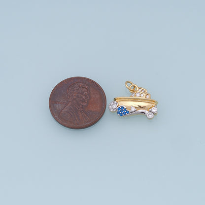 Gold Boat Charms,18K Gold Filled Boat Pendant,cute Charm Bracelet Necklace for DIY Jewelry Making Supply