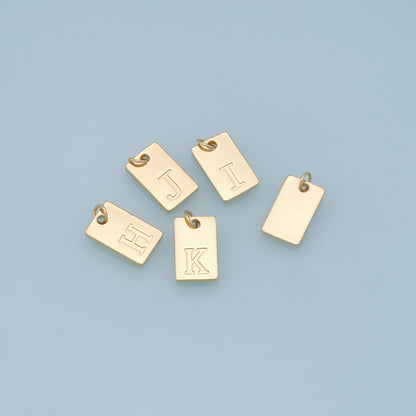 18K Gold Filled Letter Charm Pendant for Jewelry Making