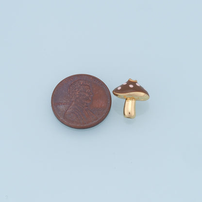 Gold Mushroom Beads Charms,18K Gold Filled Mushroom spacer beads,Mushroom Charms Bracelet Necklace for DIY Jewelry Making Sup