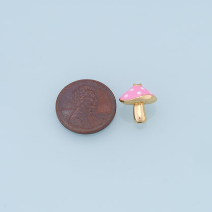 Gold Mushroom Beads Charms,18K Gold Filled Mushroom spacer beads,Mushroom Charms Bracelet Necklace for DIY Jewelry Making Sup