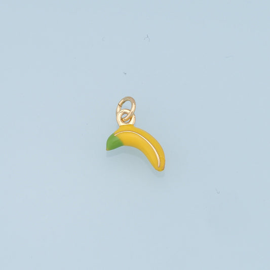 Gold Banana Charms,18K Gold Filled Enamel Banana Pendant,Kawaii Charm Bracelet Necklace for DIY Jewelry Making Supply