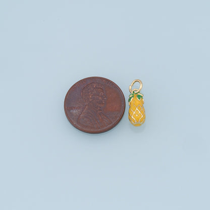 Cute Fruit Charms,18K Gold Filled Enamel Fruit Pendant,Kawaii Charm Bracelet Necklace for DIY Jewelry Making Supply