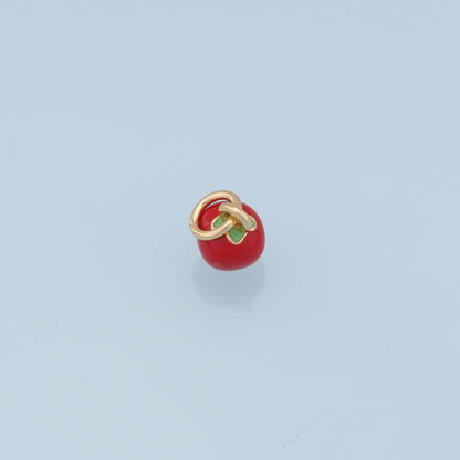 Gold Apple Charms,18K Gold Filled Enamel Apple Pendant,Fruit Charm Bracelet Necklace for DIY Jewelry Making Supply