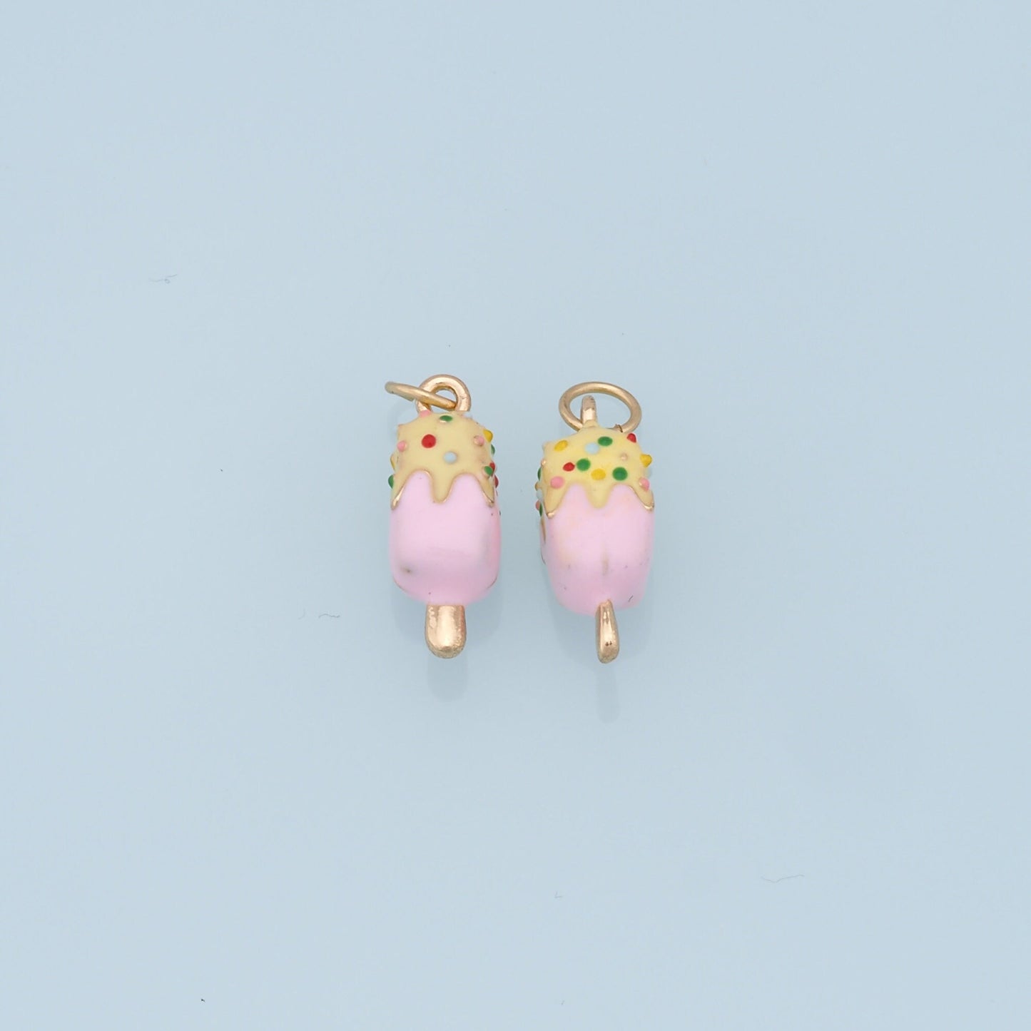 Ice Cream Charms,18K Gold Filled Enamel Ice Cream Pendant,Cute Ice Cream Charm Bracelet Necklace for DIY Jewelry Making Supply