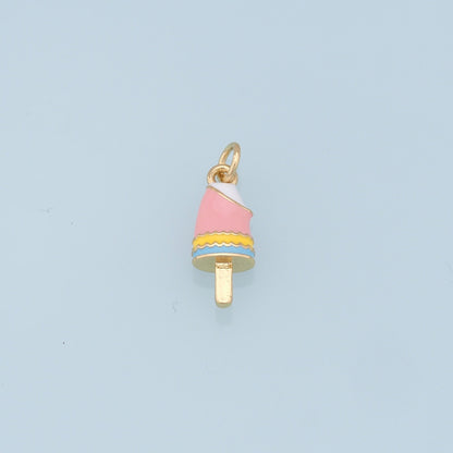 18K Gold Filled Hand Enamel Charm Pendant for Jewelry Making