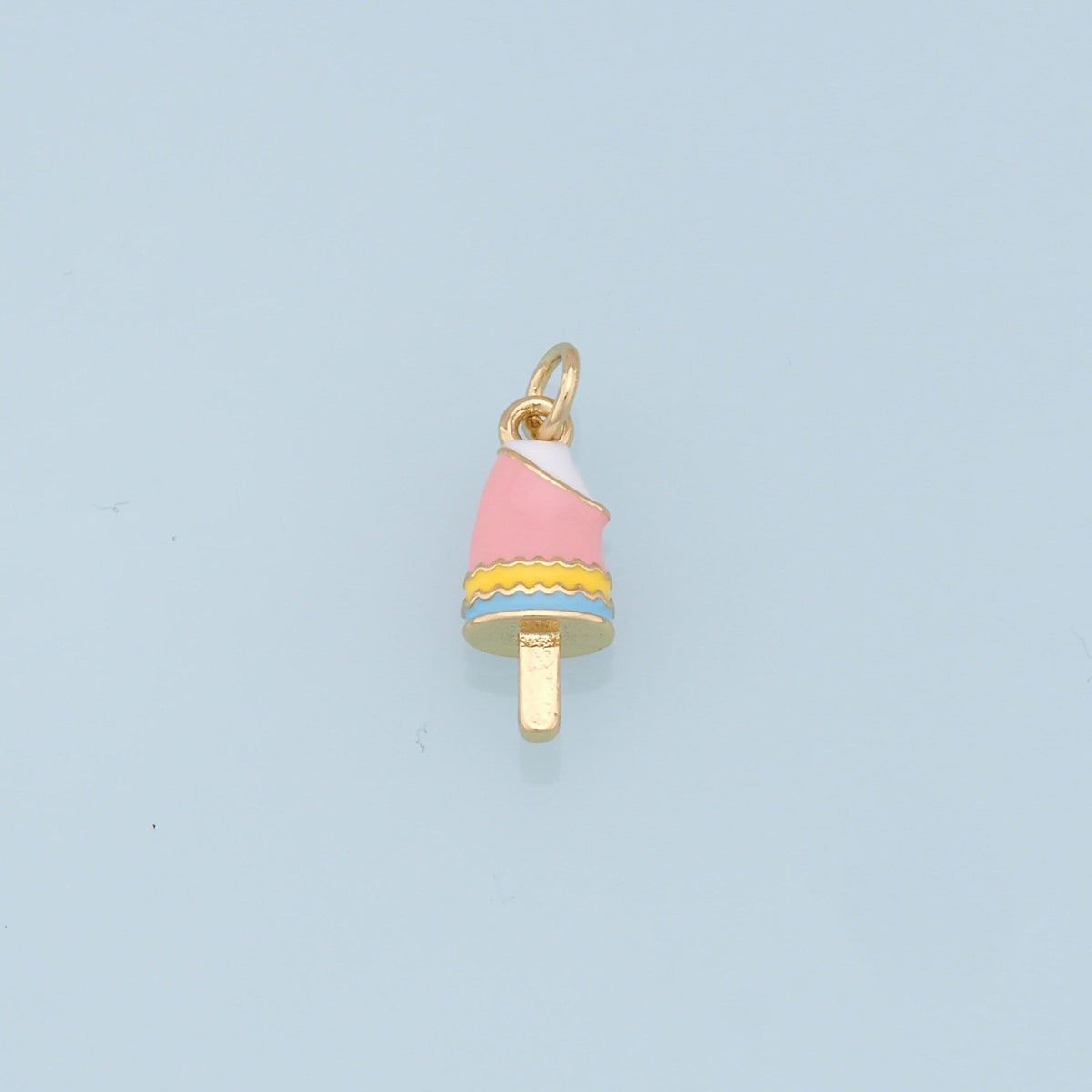Ice Cream Charms,18K Gold Filled Enamel Ice Cream Pendant,Cute Ice Cream Charm Bracelet Necklace for DIY Jewelry Making Suppl