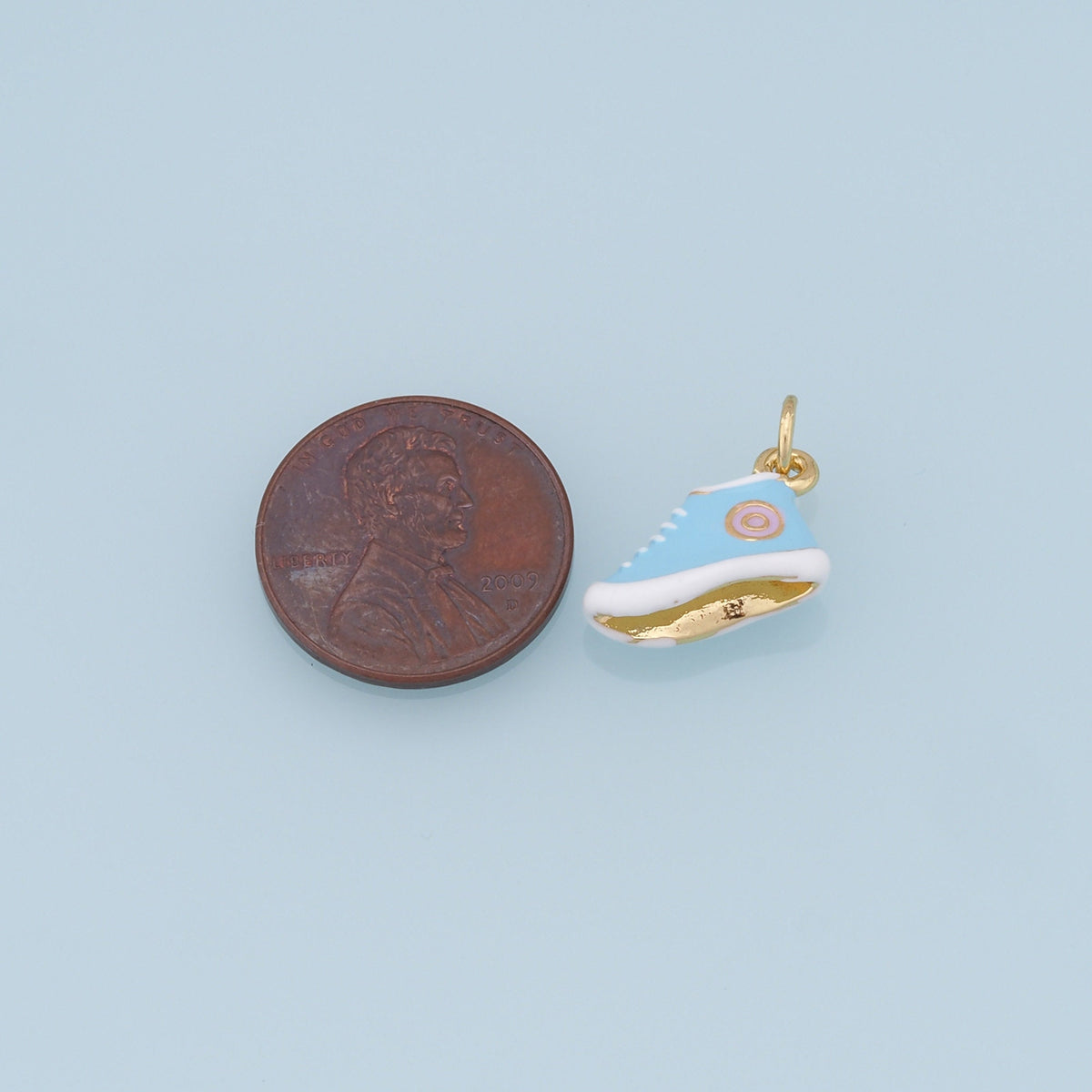 Gold Shoe Charms,18K Gold Filled Enamel Shoe Pendant,Cute Shoe Charm Bracelet Necklace for DIY Jewelry Making Supply