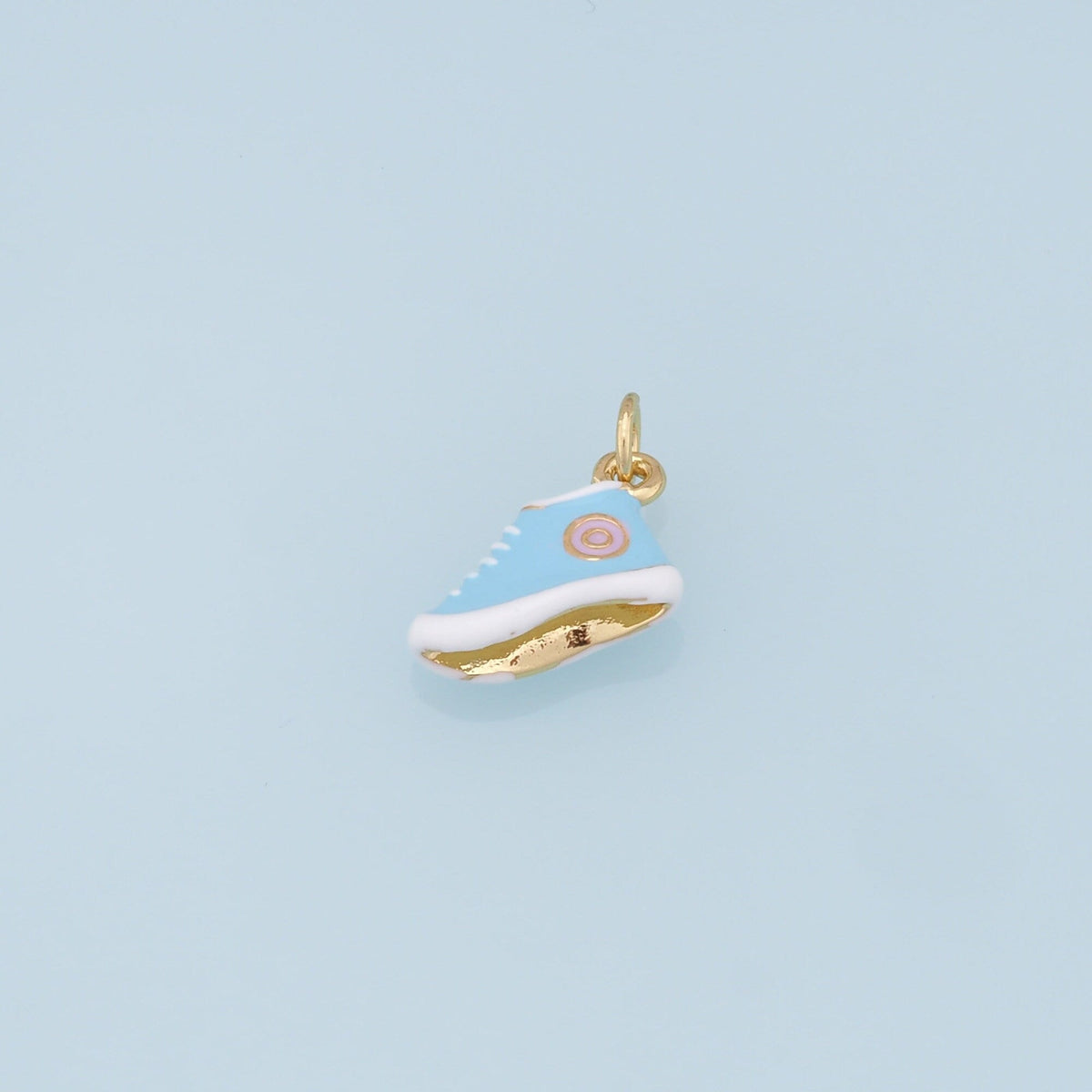Gold Shoe Charms,18K Gold Filled Enamel Shoe Pendant,Cute Shoe Charm Bracelet Necklace for DIY Jewelry Making Supply