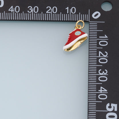 Gold Shoe Charms,18K Gold Filled Enamel Shoe Pendant,Cute Shoe Charm Bracelet Necklace for DIY Jewelry Making Supply