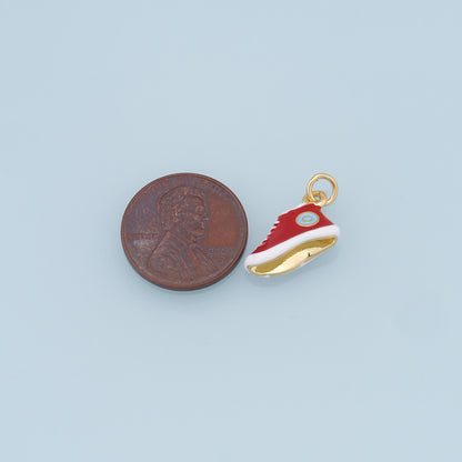 Gold Shoe Charms,18K Gold Filled Enamel Shoe Pendant,Cute Shoe Charm Bracelet Necklace for DIY Jewelry Making Supply