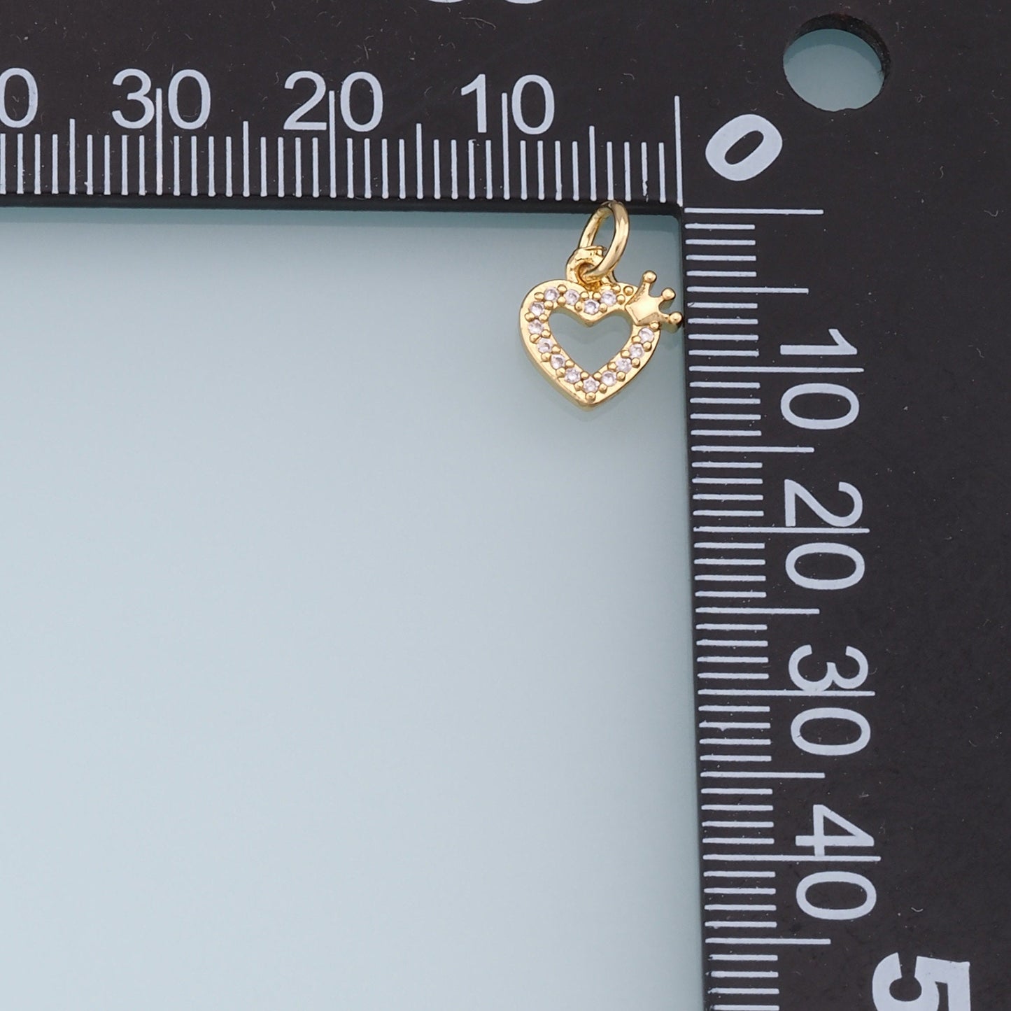 Gold Crown Heart Charms,18K Gold Filled Heart Pendant,Heart Charm Bracelet Necklace for DIY Jewelry Making Supply