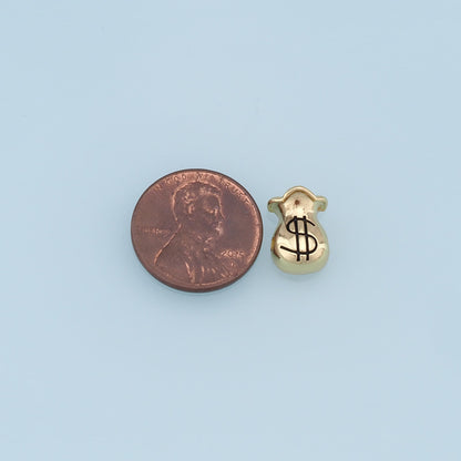 Gold Money Bag Beads Charms,18K Gold Filled Money Bag spacer beads,Money Bag Charms Bracelet Necklace for DIY Jewelry Making 
