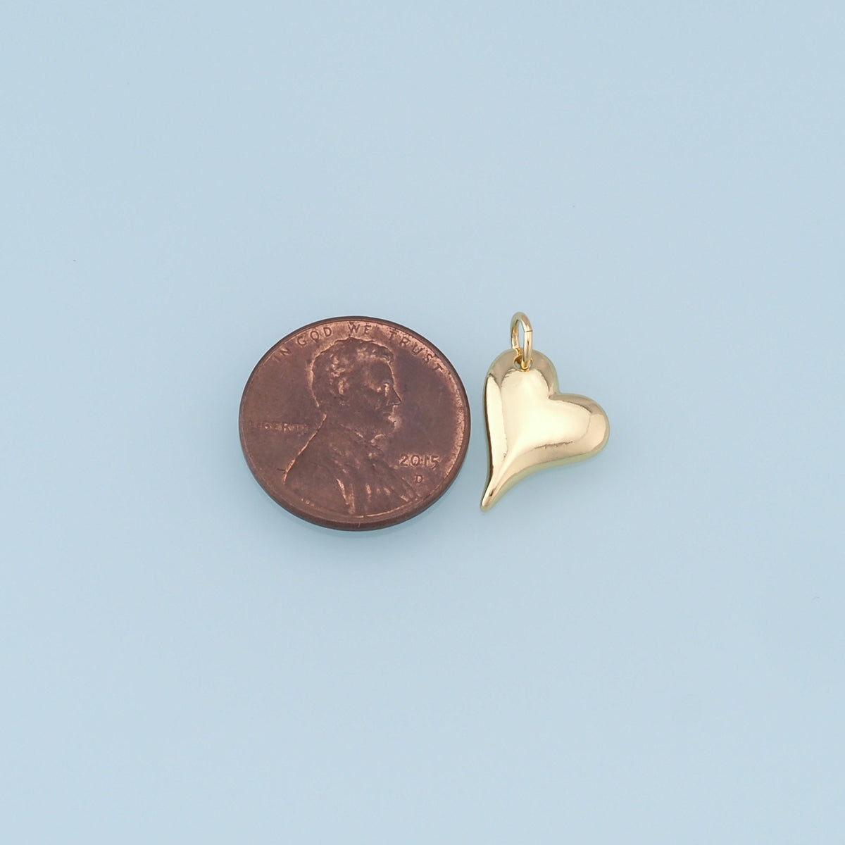 Gold Heart Charms,18K Gold Filled Heart Pendant,Heart Charm Bracelet Necklace for DIY Jewelry Making Supply
