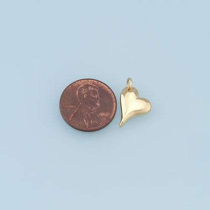 Gold Heart Charms,18K Gold Filled Heart Pendant,Heart Charm Bracelet Necklace for DIY Jewelry Making Supply