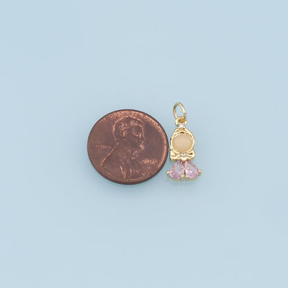 18K Gold Filled Boy Girl Pendant,Boy Girl Charm Bracelet Necklace for DIY Jewelry Making Supply