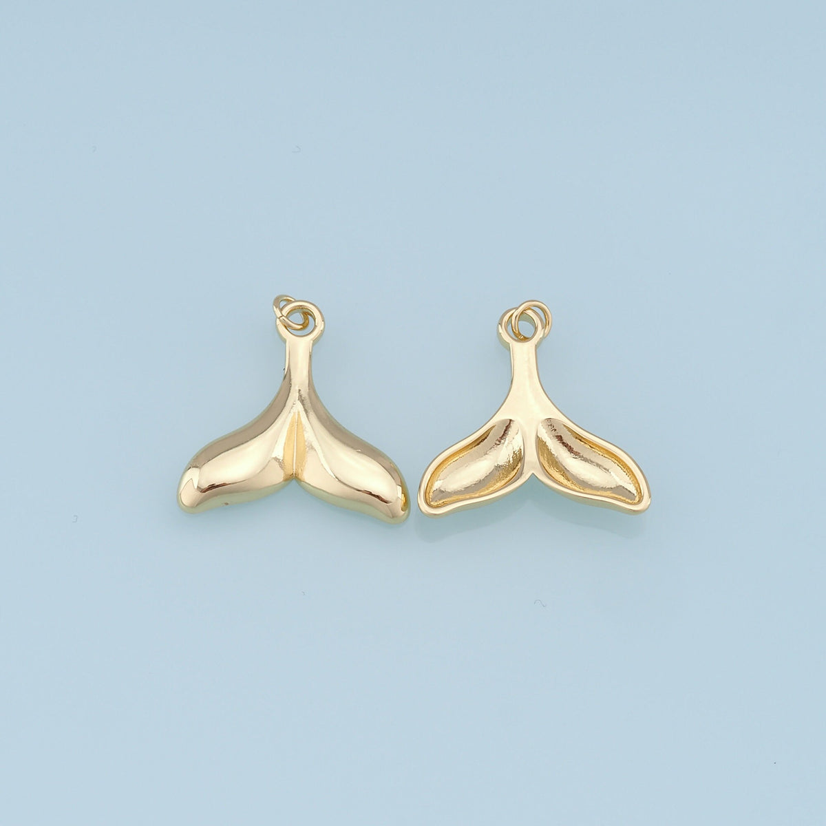 Gold Mermaid  Charms,18K Gold Filled Tail Pendant,Mermaid Tail Charm Bracelet Necklace for DIY Jewelry Making Supply