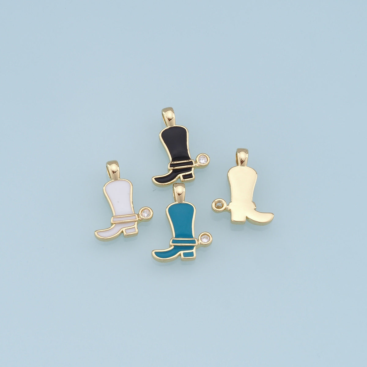 Gold Shoe Charms,18K Gold Filled Shoe Pendant,Shoe Charm Bracelet Necklace for DIY Jewelry Making Supply