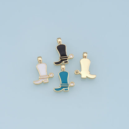 Gold Shoe Charms,18K Gold Filled Shoe Pendant,Shoe Charm Bracelet Necklace for DIY Jewelry Making Supply