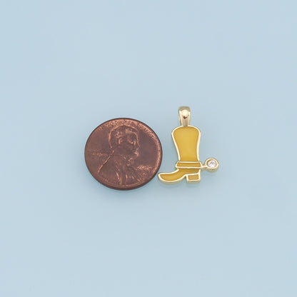 Gold Shoe Charms,18K Gold Filled Shoe Pendant,Shoe Charm Bracelet Necklace for DIY Jewelry Making Supply