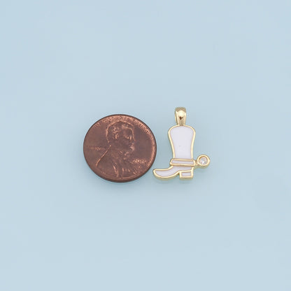 Gold Shoe Charms,18K Gold Filled Shoe Pendant,Shoe Charm Bracelet Necklace for DIY Jewelry Making Supply