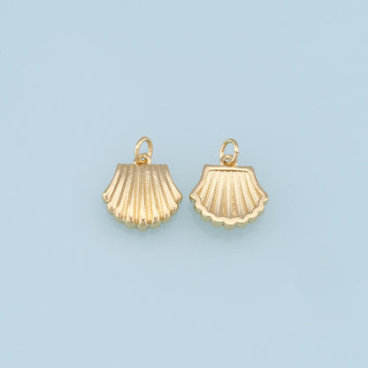 Gold Shell Charms,18K Gold Filled Conch Shell Pendant,Conch Shell Charm Bracelet Necklace for DIY Jewelry Making Supply