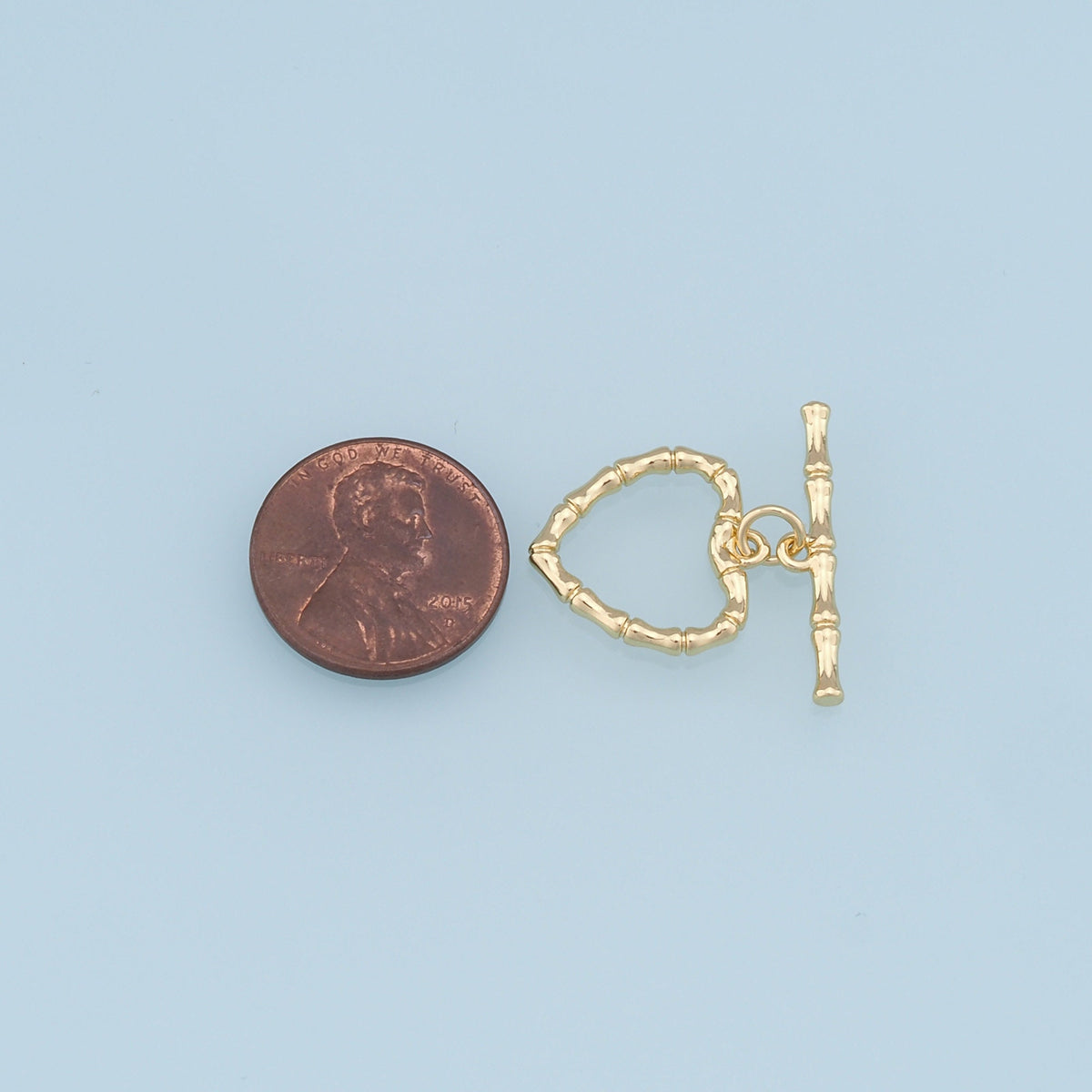 18K Gold Heart Toggle Clasp, Gold OT Clasp Fancy Design OT Clasp Bulk Supply for Bracelet Necklace Component
