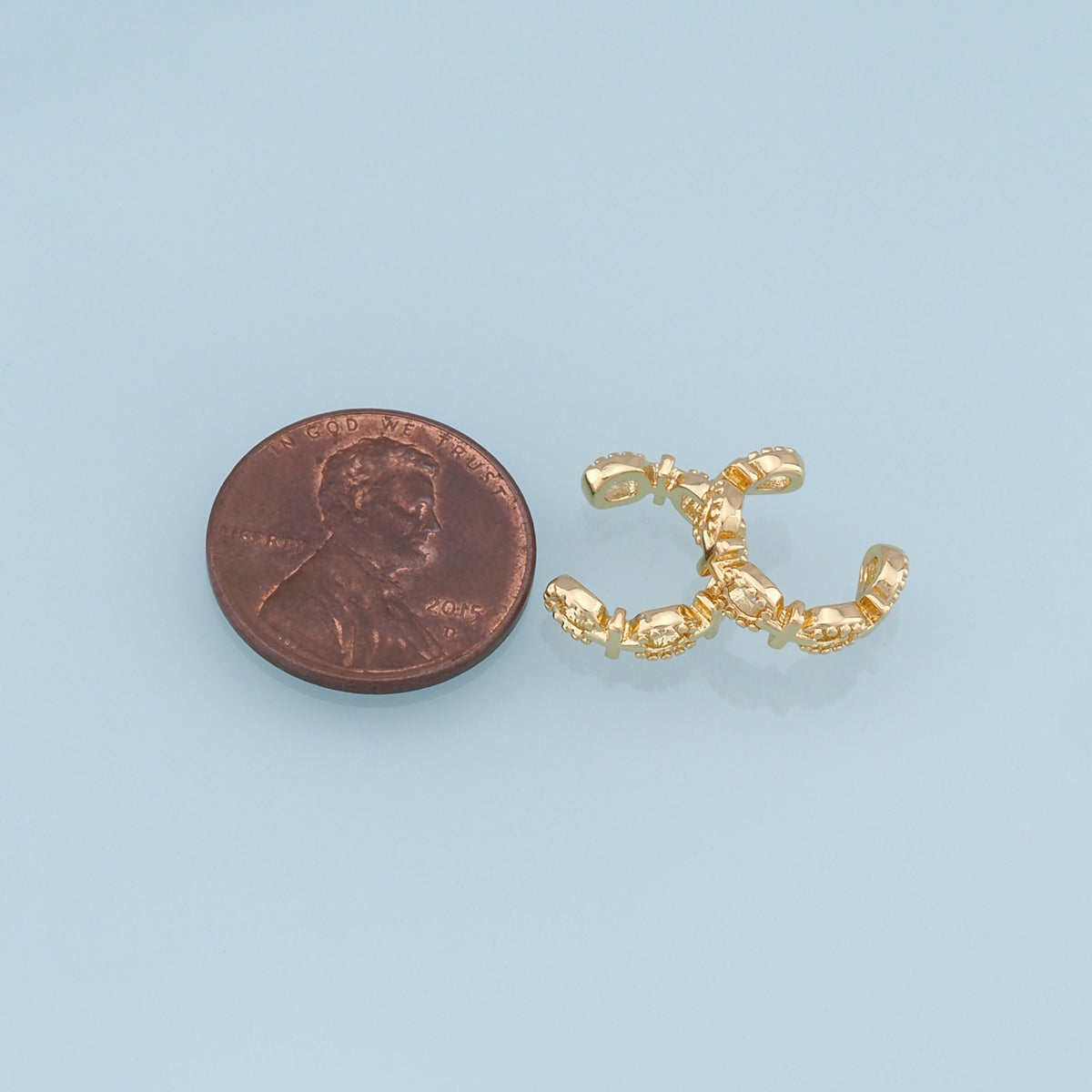 18K Gold Filled Hand CZ Charm Pendant for Jewelry Making