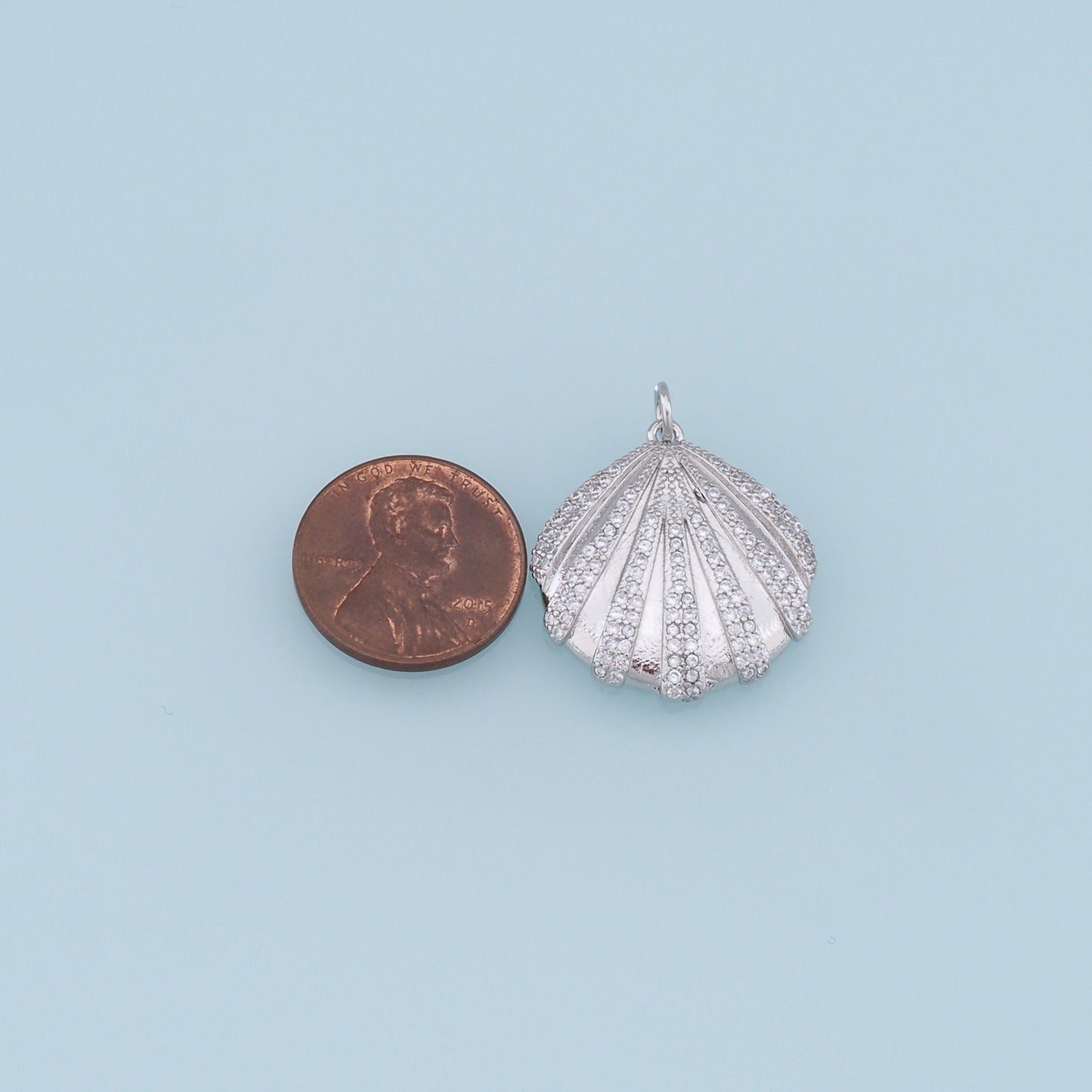 Gold Shell Charms,18K Gold Filled Conch Shell Pendant,CZ Micro Pave Shell Charm Bracelet Necklace for DIY Jewelry Making Supply