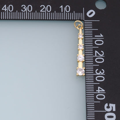Gold Strip Charms,18K Gold Filled Bar Pendant,Geometry Silver Bar Charm Bracelet Necklace for DIY Jewelry Making Supply