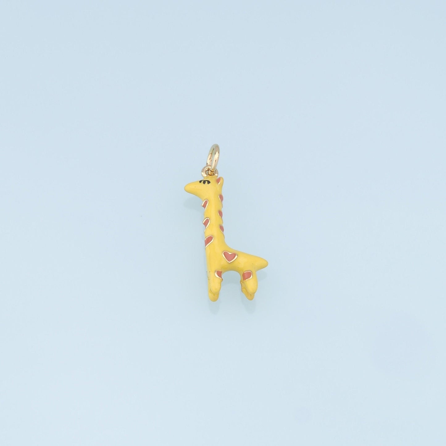 Cute Giraffe Charms,18K Gold Filled Enamel Giraffe Pendant,Kawaii Charm Bracelet Necklace for DIY Jewelry Making Supply