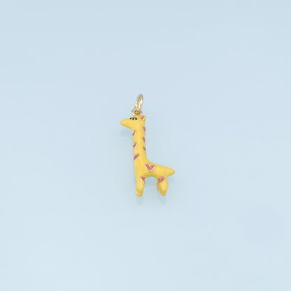 Cute Giraffe Charms,18K Gold Filled Enamel Giraffe Pendant,Kawaii Charm Bracelet Necklace for DIY Jewelry Making Supply