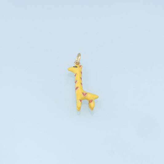 Cute Giraffe Charms,18K Gold Filled Enamel Giraffe Pendant,Kawaii Charm Bracelet Necklace for DIY Jewelry Making Supply