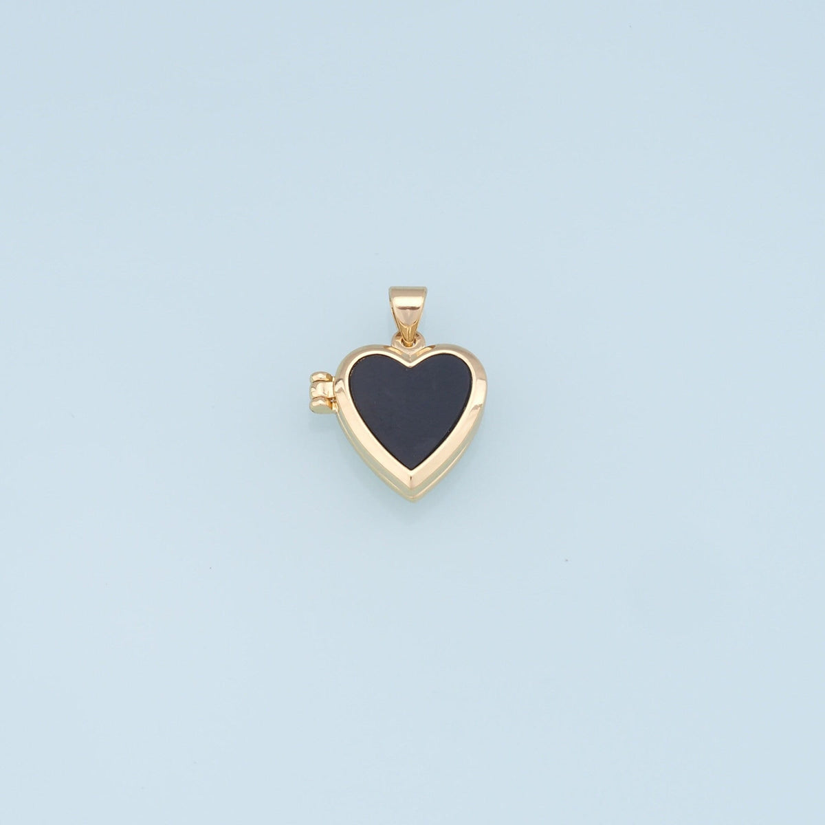 Gold Heart Charms,18K Gold Filled Heart Pendant,Black Heart Charm Bracelet Necklace for DIY Jewelry Making Supply