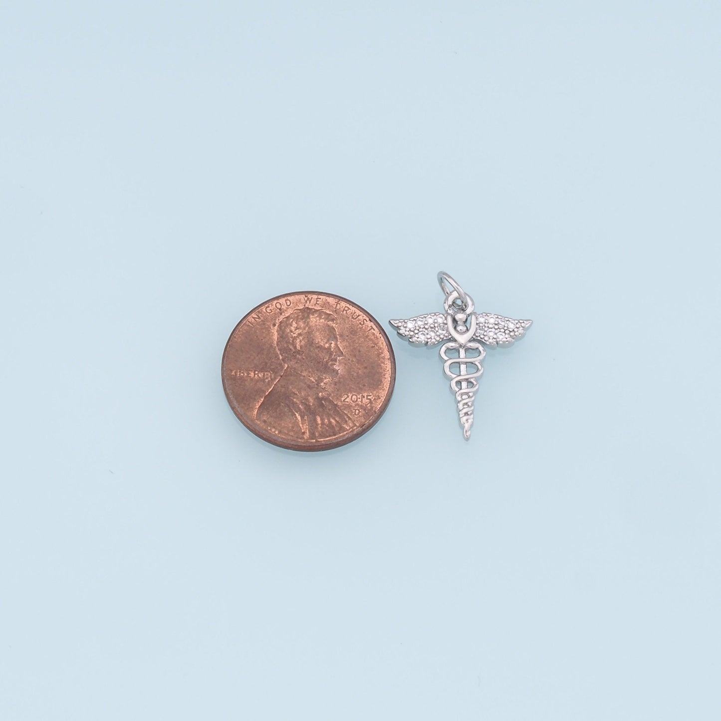 Gold Wings Cross Charms,18K Gold Filled CZ Micro Pave Wings Pendant, Angel Charm Bracelet Necklace for DIY Jewelry Making Supply