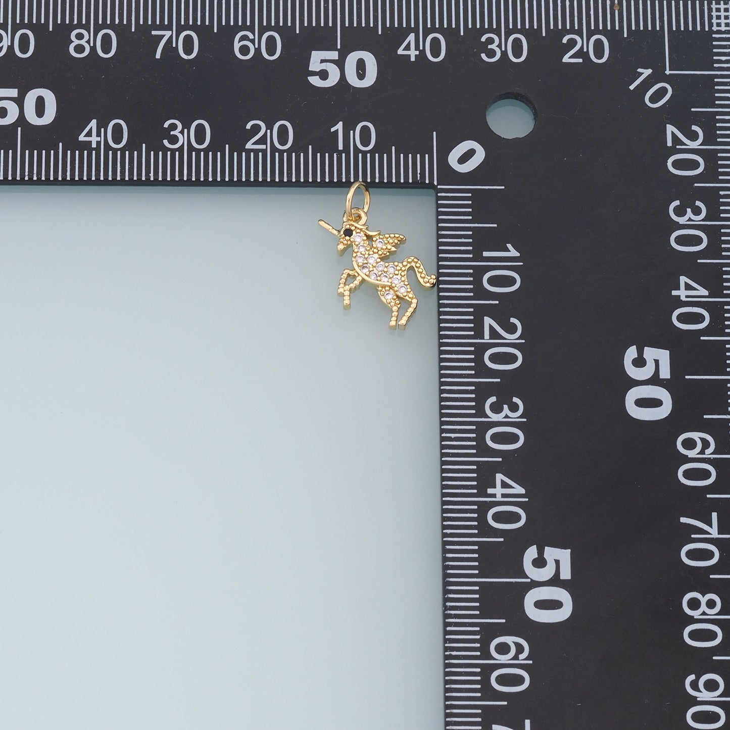 Gold Unicorn Charms,18K Gold Filled CZ Unicorn Pendant,Unicorn Charm Bracelet Necklace for DIY Jewelry Making Supply