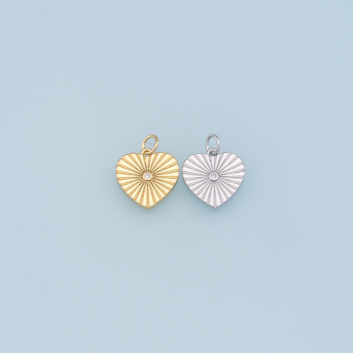 18K Gold Filled Heart Charm Pendant for Jewelry Making