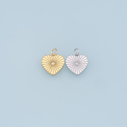 18K Gold Filled Heart Charm Pendant for Jewelry Making