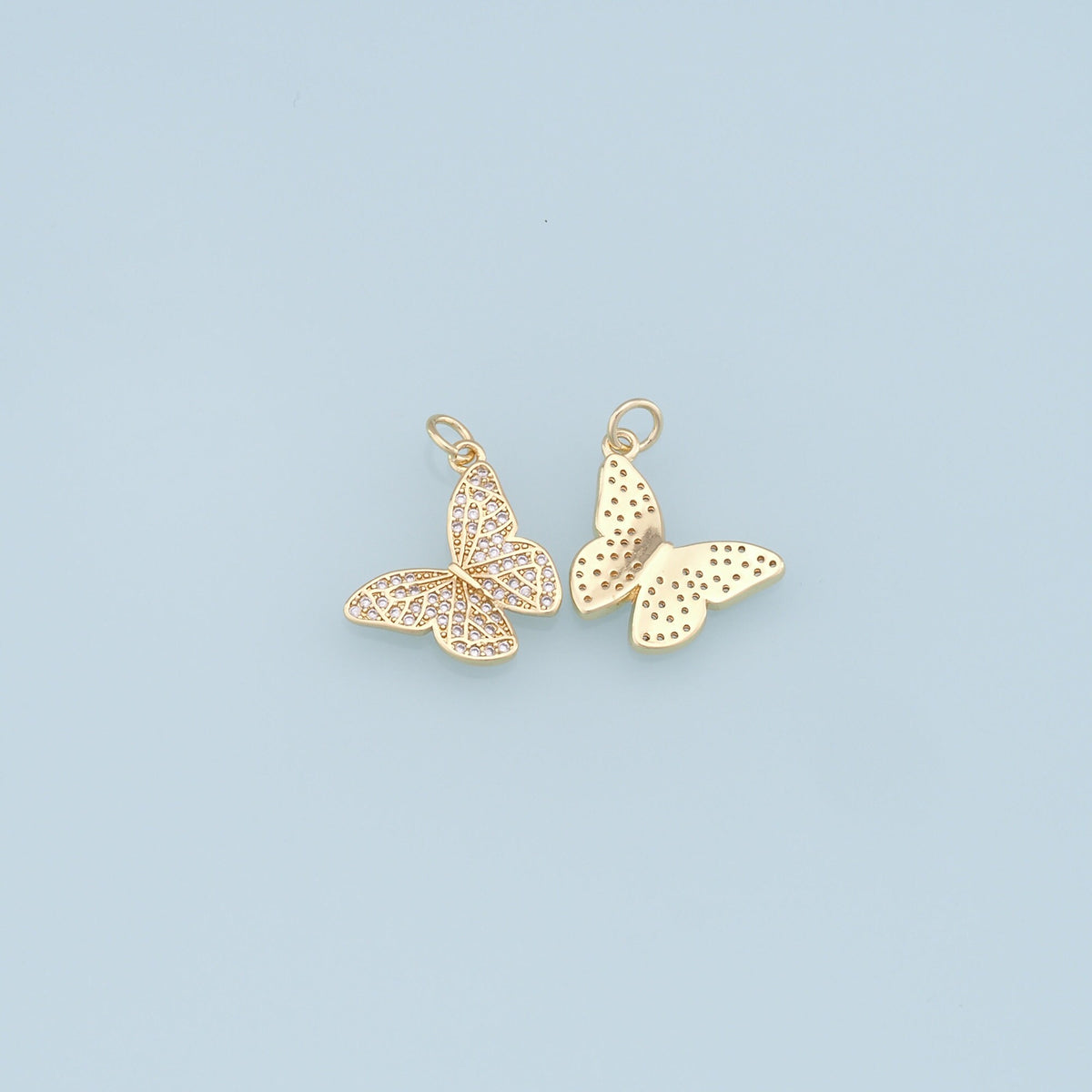 Gold Butterfly Charms,18K Gold Filled Butterfly Pendant,Butterfly Charm Bracelet Necklace for DIY Jewelry Making Supply
