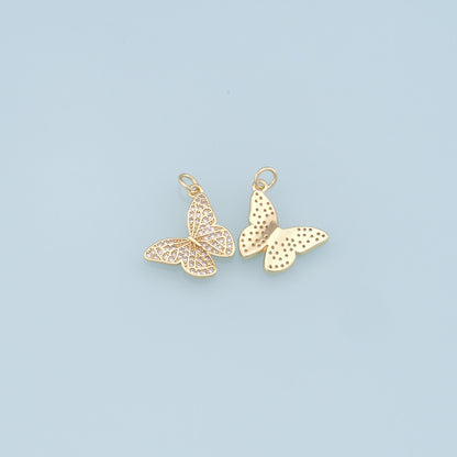Gold Butterfly Charms,18K Gold Filled Butterfly Pendant,Butterfly Charm Bracelet Necklace for DIY Jewelry Making Supply
