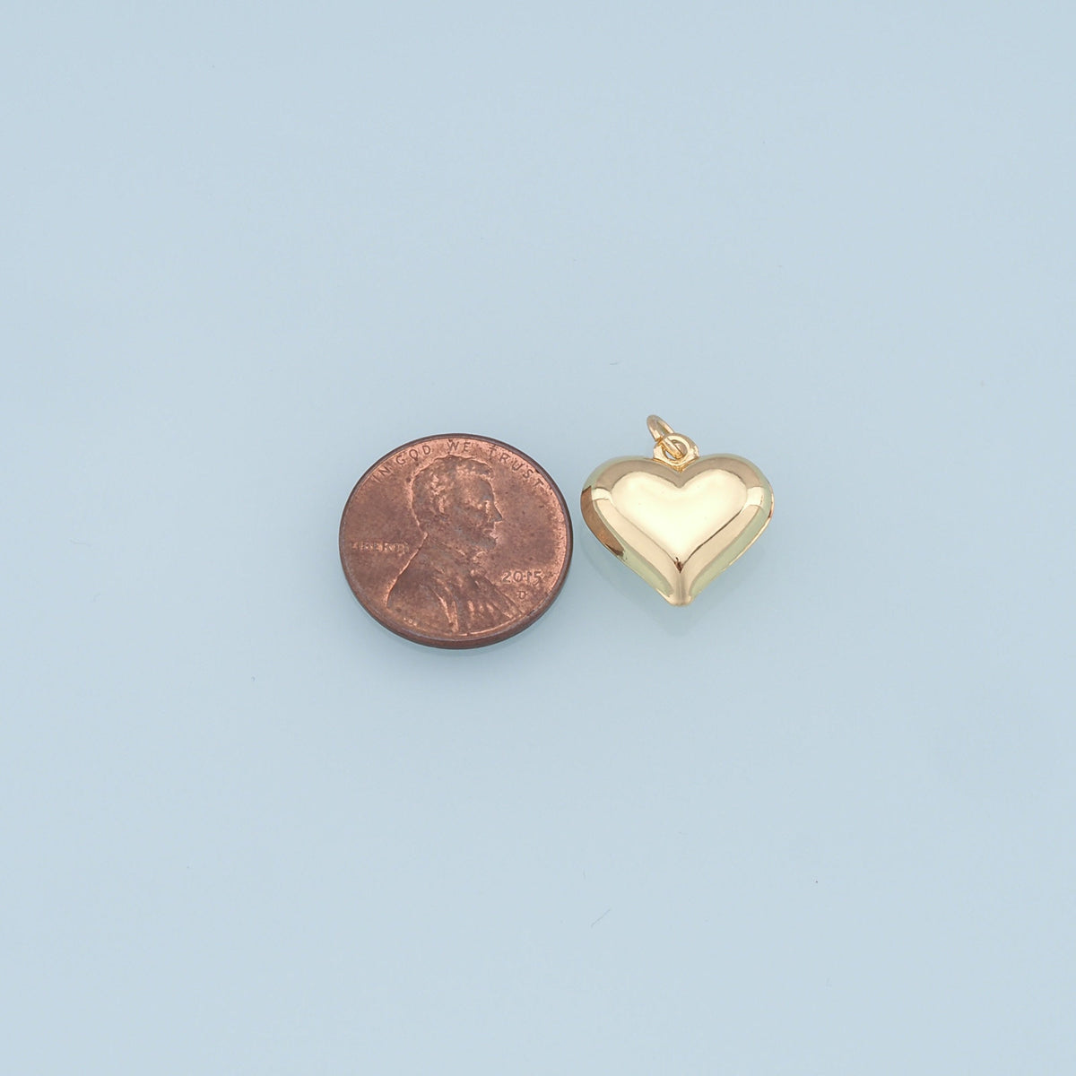 Gold Heart Charms,18K Gold Filled Heart Pendant,Heart Charm Bracelet Necklace for DIY Jewelry Making Supply