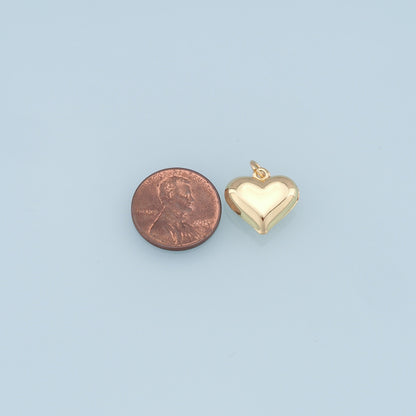 Gold Heart Charms,18K Gold Filled Heart Pendant,Heart Charm Bracelet Necklace for DIY Jewelry Making Supply