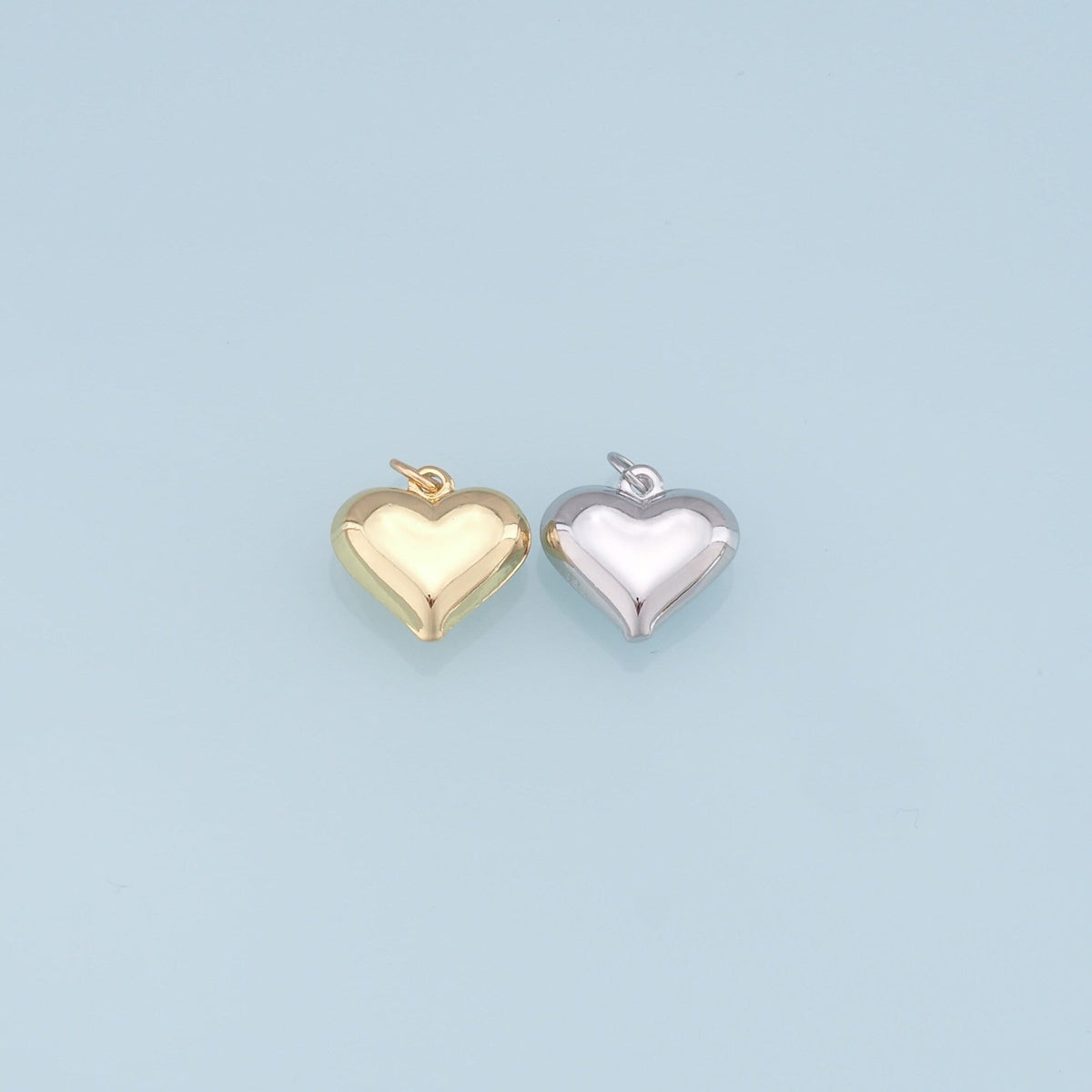 Gold Heart Charms,18K Gold Filled Heart Pendant,Heart Charm Bracelet Necklace for DIY Jewelry Making Supply
